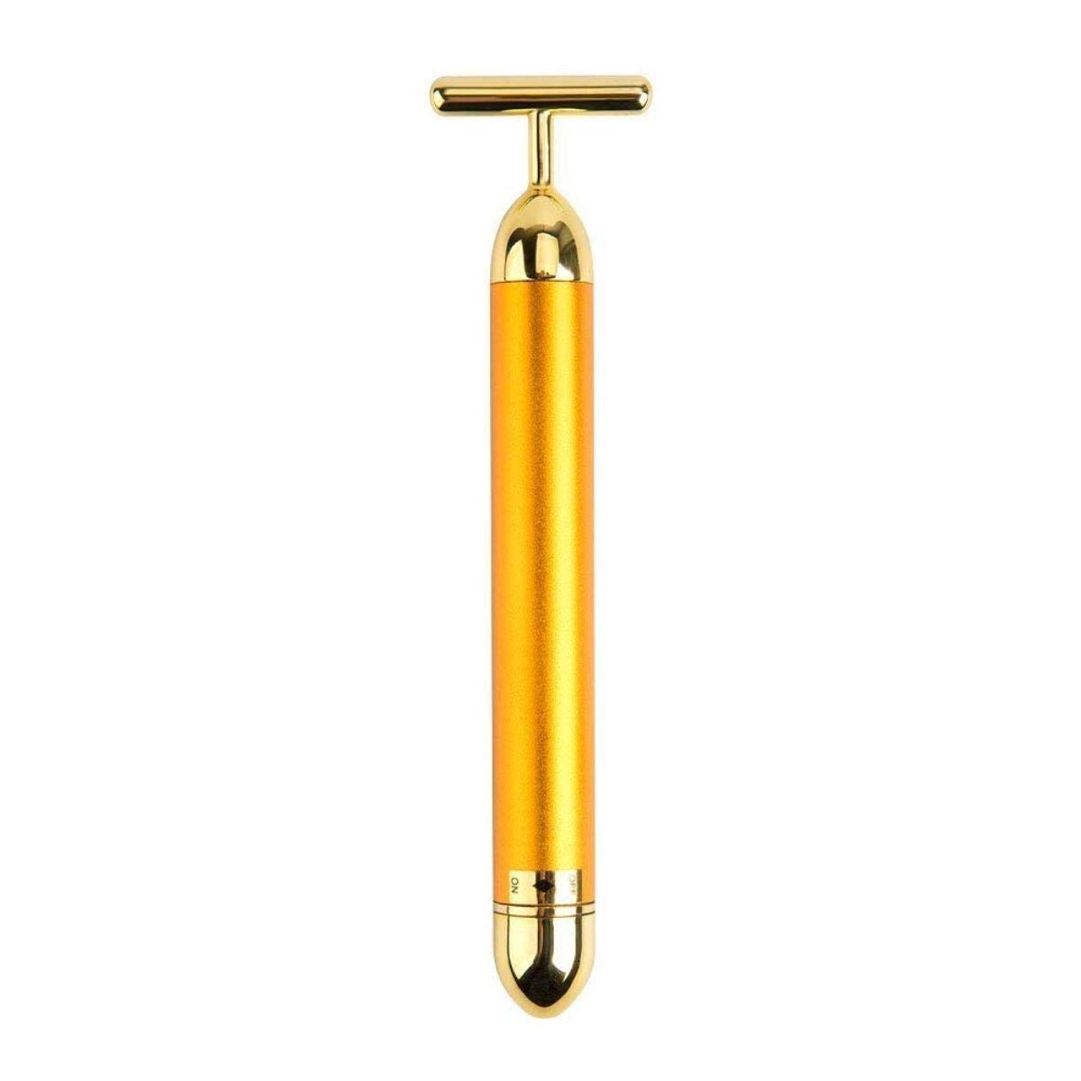 Golden Electric Vibration Facial Massage Roller – Waterproof T-Bar, Anti-Wrinkle & Skin Tightening Tool