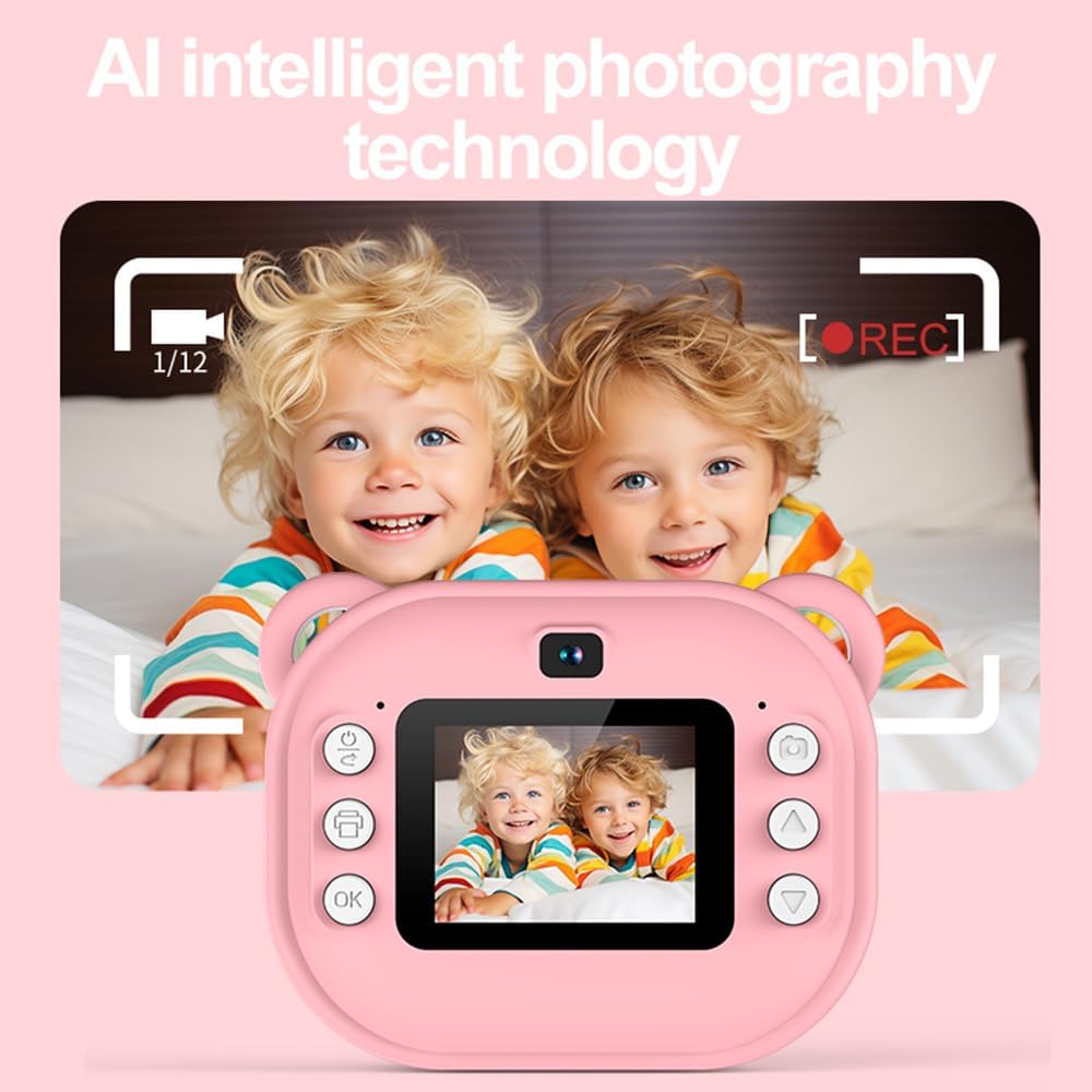 Kids Instant Print Camera β 1080P Video, Thermal Printing & Fun Features | Rechargeable, Kid-Friendly Design