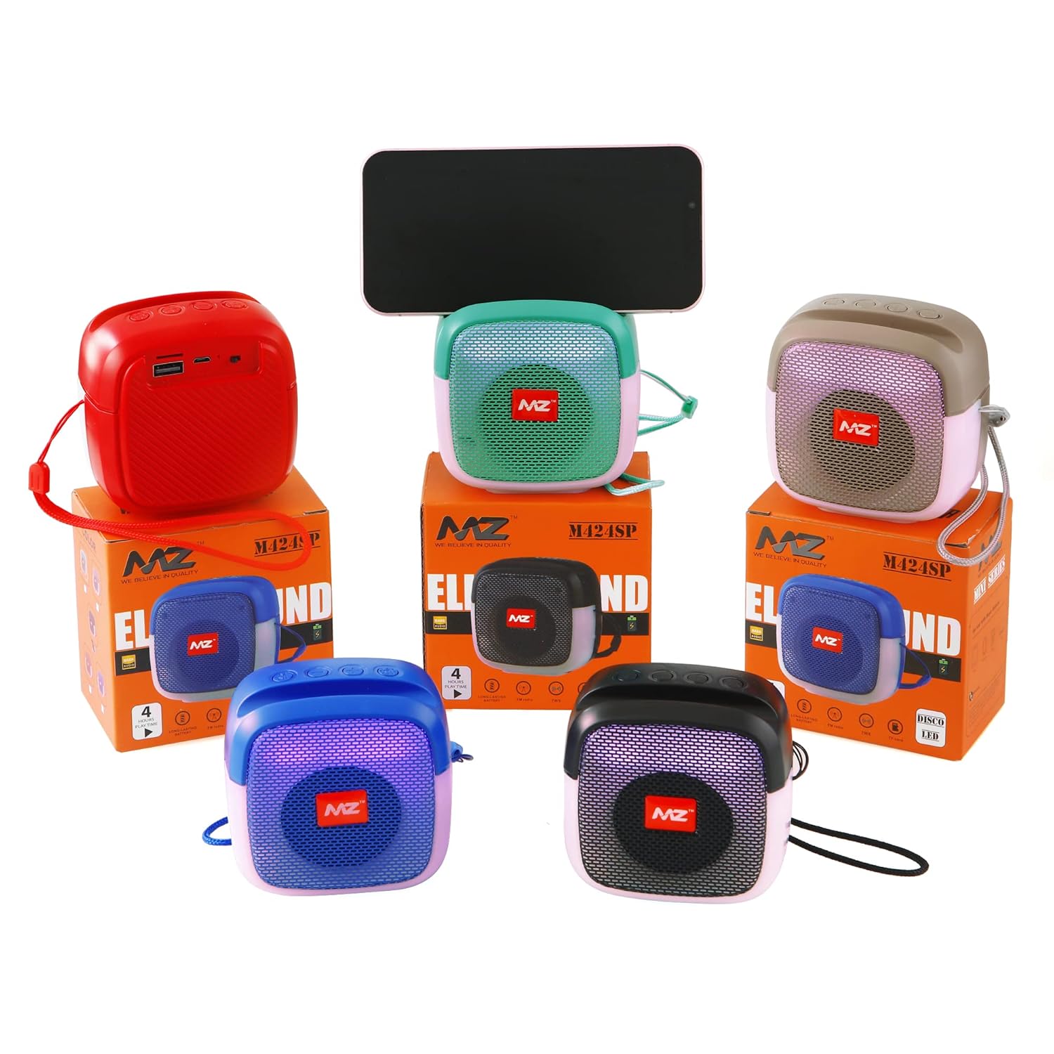 MZ M424SP (Portable Bluetooth Speaker) Dynamic Thunder Sound with Disco LED 5 W Bluetooth Speaker (Random Color)