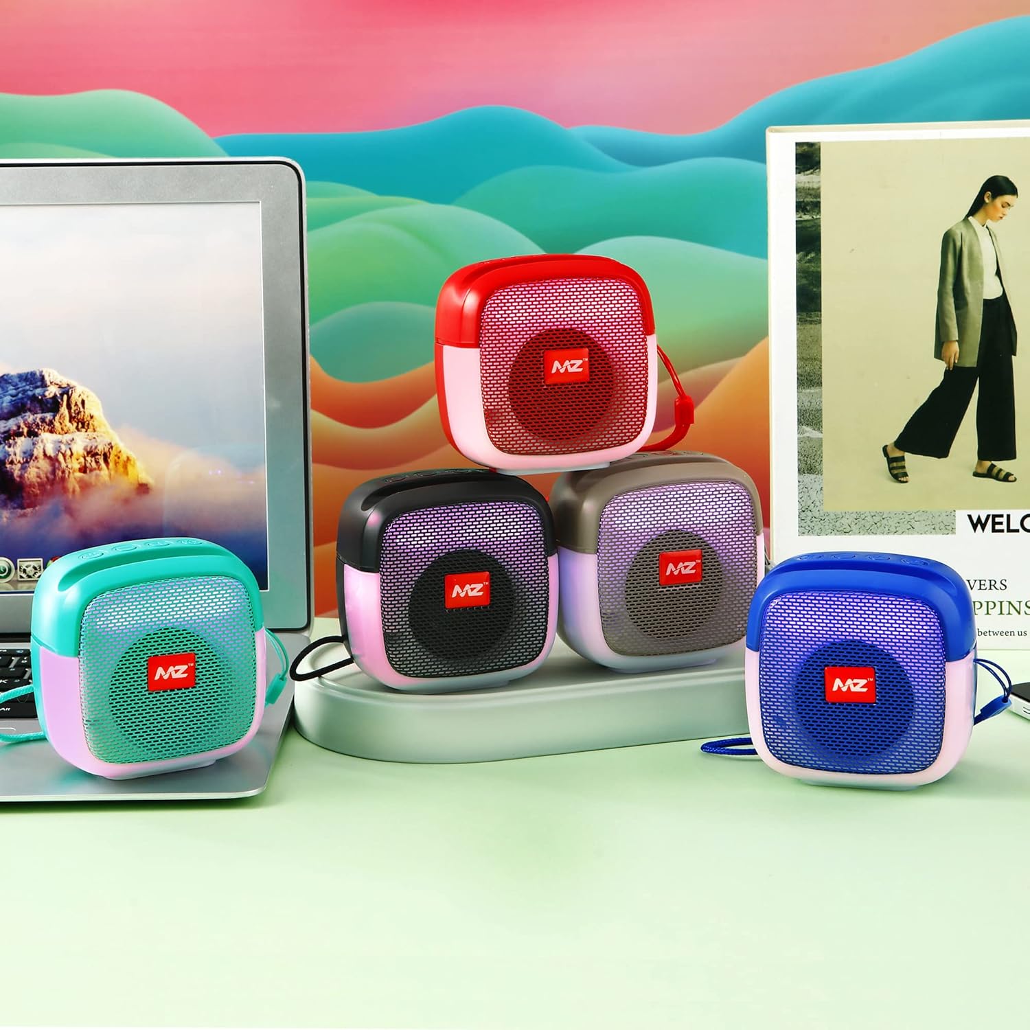 MZ M424SP (Portable Bluetooth Speaker) Dynamic Thunder Sound with Disco LED 5 W Bluetooth Speaker (Random Color)