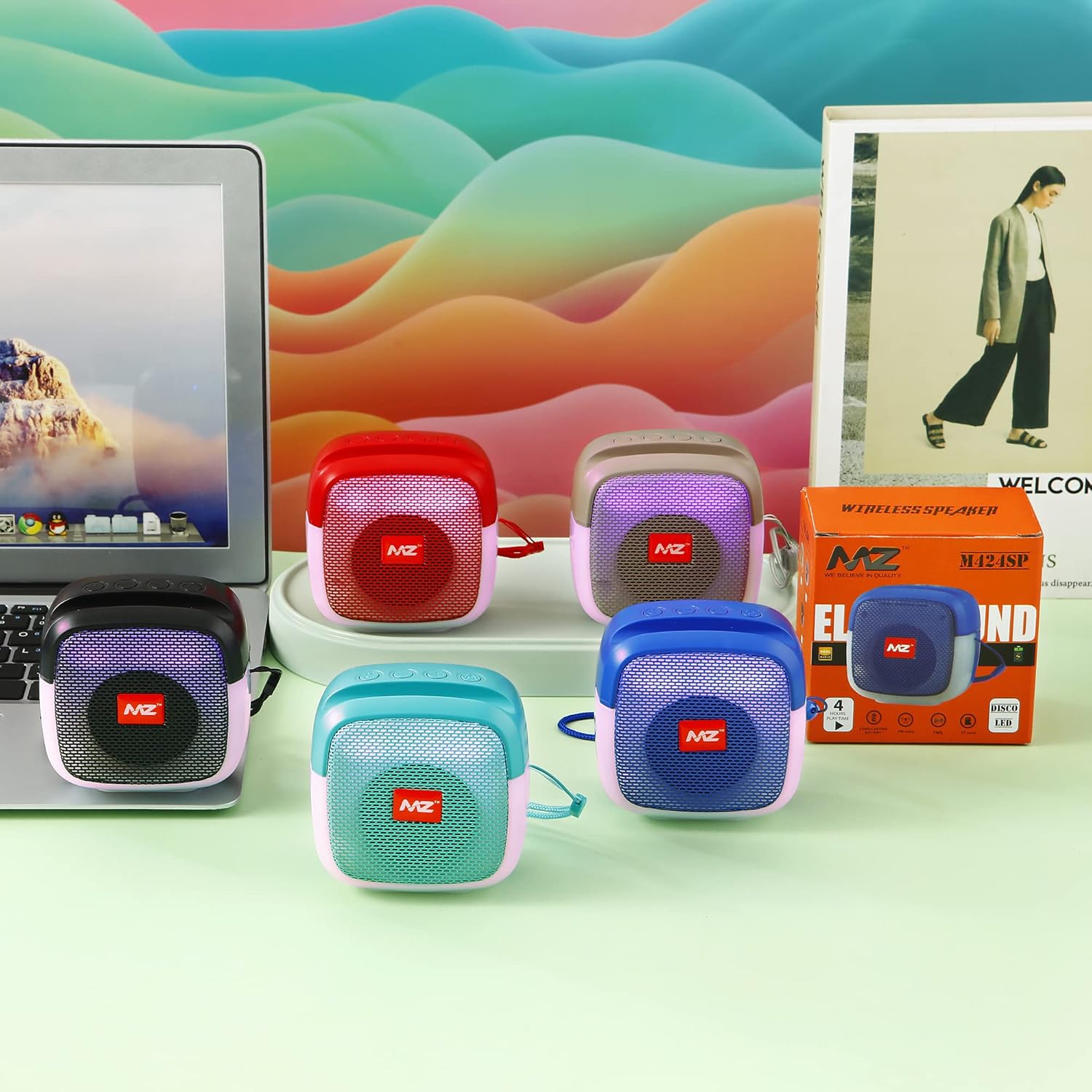 MZ M424SP (Portable Bluetooth Speaker) Dynamic Thunder Sound with Disco LED 5 W Bluetooth Speaker (Random Color)