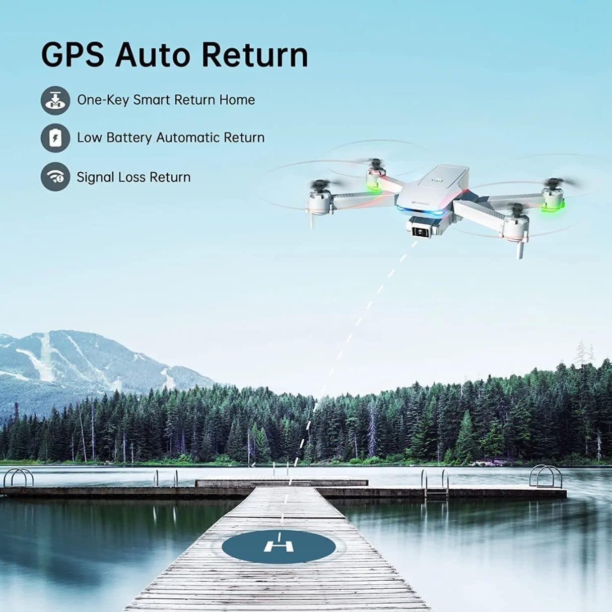 Dynalog DR-DG600C Foldable GPS Drone with Brushless Motor & Mini Display Remote