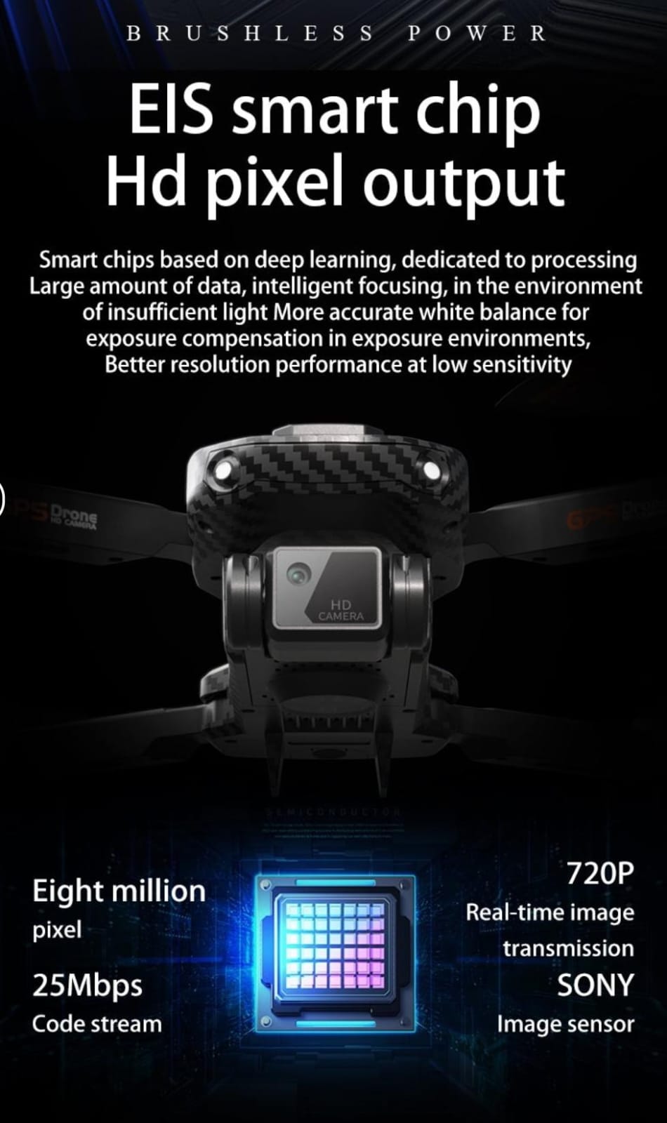 New S25 Drone Camera Brushless Motor GPS Remote Control Helicopter Quadcopter Foldable & Carbon Fiber Brushless HD