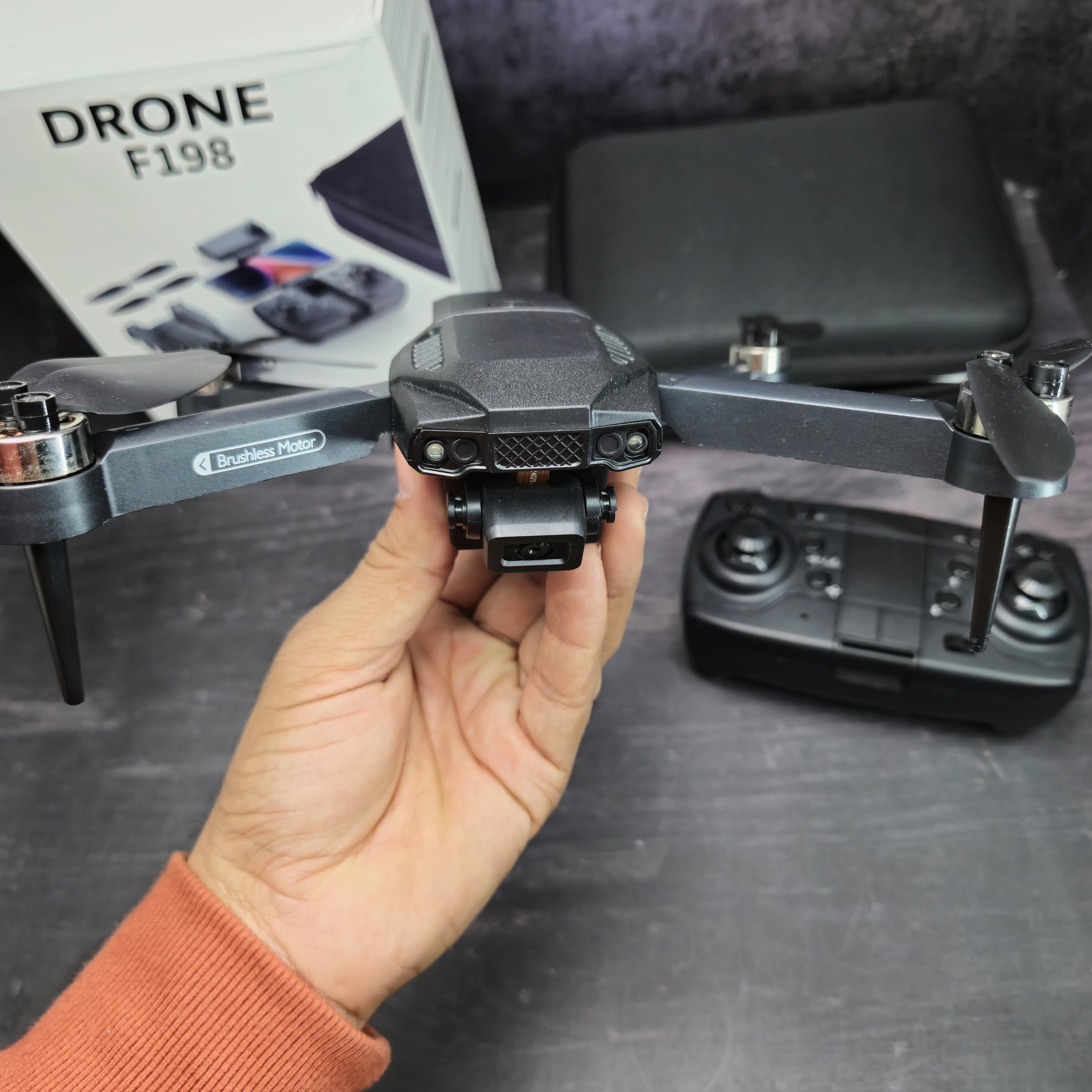 F198 Brushless HD Mini Camera Drone โ Compact Quadcopter for Stunning Aerial Photography