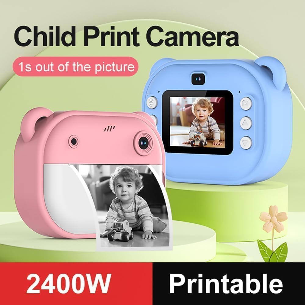 Kids Instant Print Camera β 1080P Video, Thermal Printing & Fun Features | Rechargeable, Kid-Friendly Design