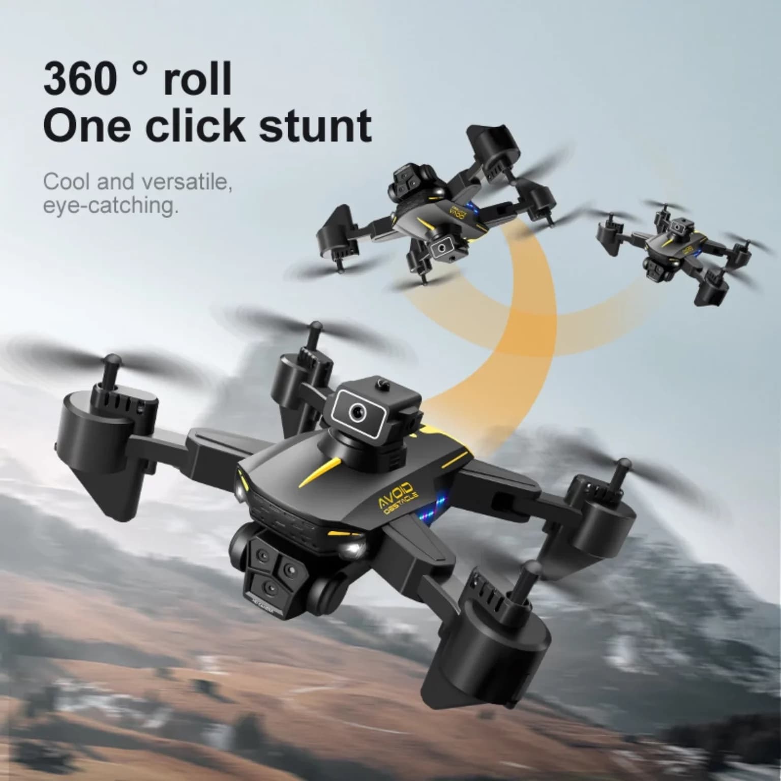 KY605s Drone with Camera 4K Professional Aerial Photography Three Cameras Drone Optical Flow Folding Obstacle Avoidance Drone