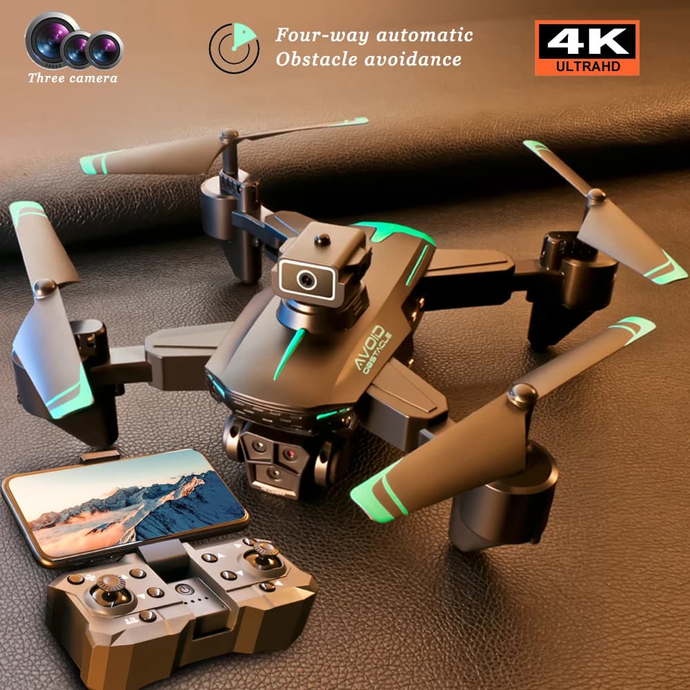 KY605s Drone with Camera 4K Professional Aerial Photography Three Cameras Drone Optical Flow Folding Obstacle Avoidance Drone
