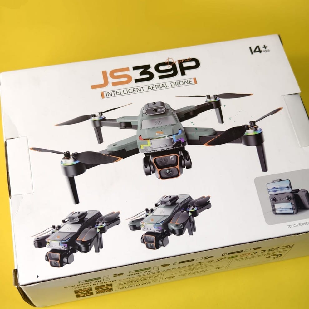 JS39P 4K Dual Camera Drone with 9-Inch Display Remote, 360° Obstacle Avoidance, FPV, VR Mode & 25-Min Flight Time