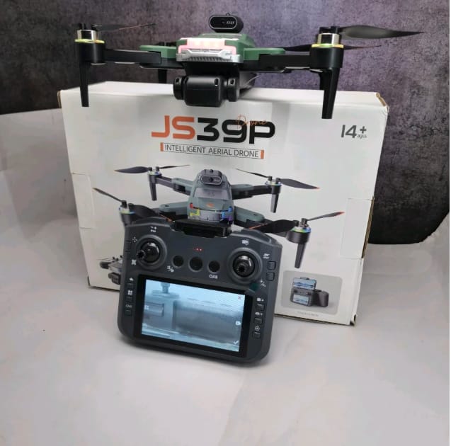 JS39P 4K Dual Camera Drone with 9-Inch Display Remote, 360° Obstacle Avoidance, FPV, VR Mode & 25-Min Flight Time