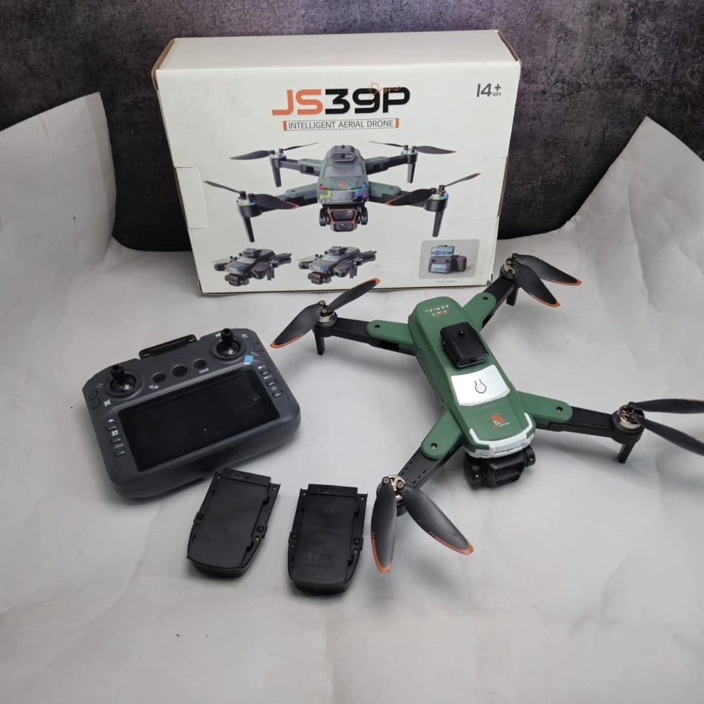 JS39P 4K Dual Camera Drone with 9-Inch Display Remote, 360° Obstacle Avoidance, FPV, VR Mode & 25-Min Flight Time