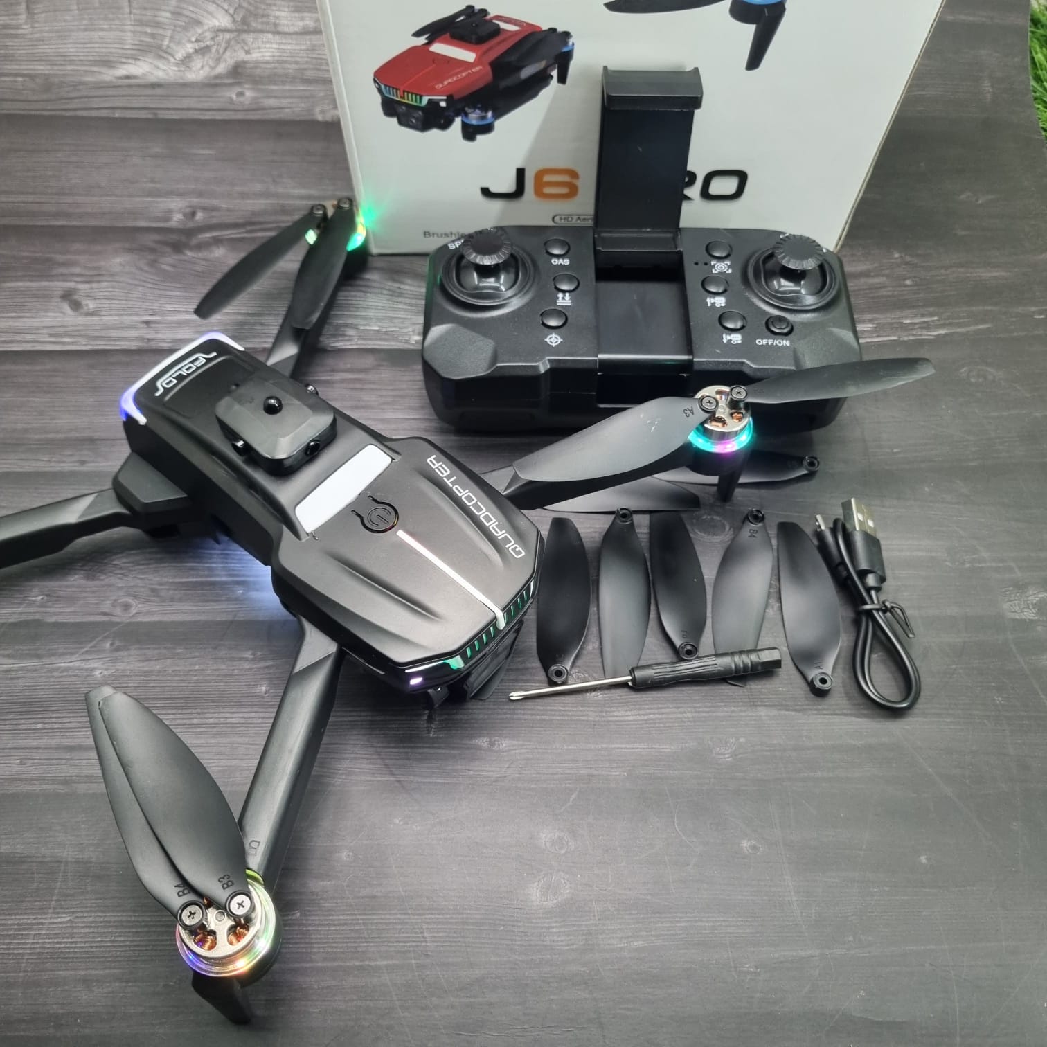 J6 Drone – Dual Battery, 180° Gimbal Camera, Brushless Motor & LED Lights | Pro-Grade Aerial Photography Drone