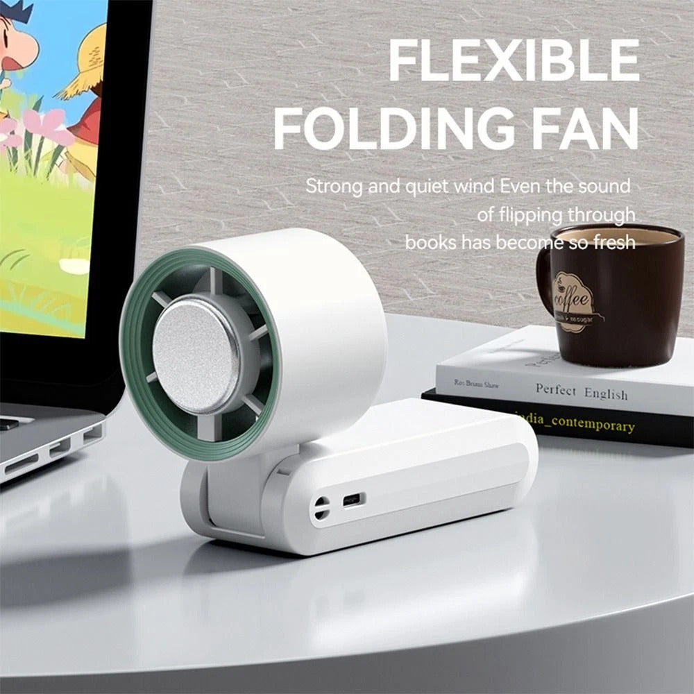 Portable Ice Compress Cooling Fan with 199-Speed Settings, USB Rechargeable, Low Noise & Desktop Holder | Multiple Colors Available