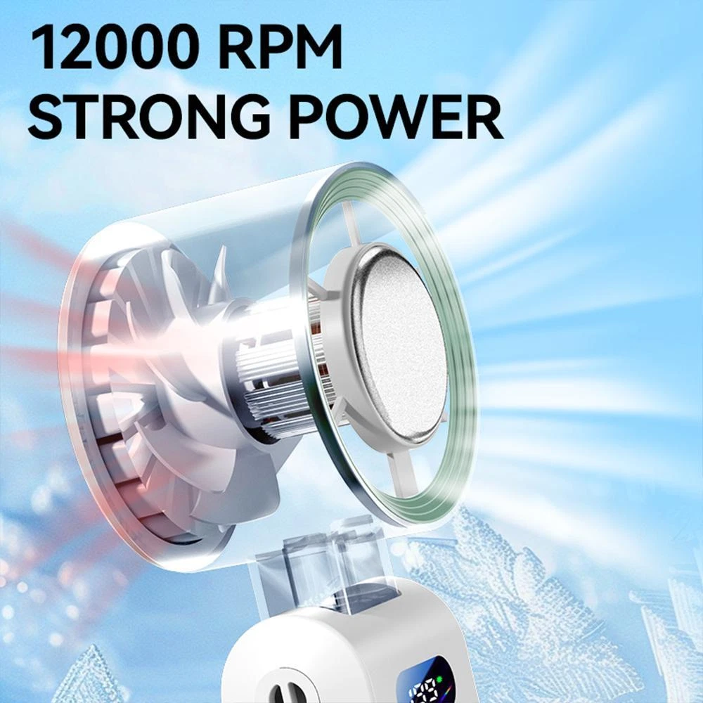 Portable Ice Compress Cooling Fan with 199-Speed Settings, USB Rechargeable, Low Noise & Desktop Holder | Multiple Colors Available