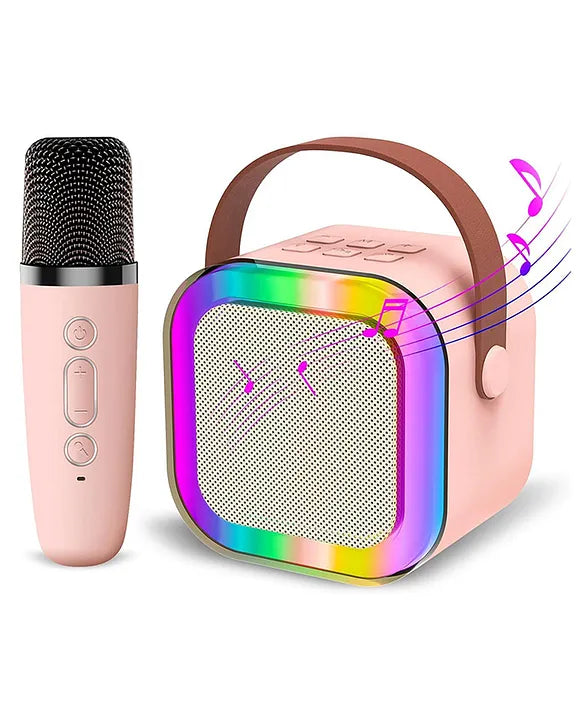 Portable Karaoke Machine with Wireless Mics – LED Lights & Bluetooth for Kids & Adults