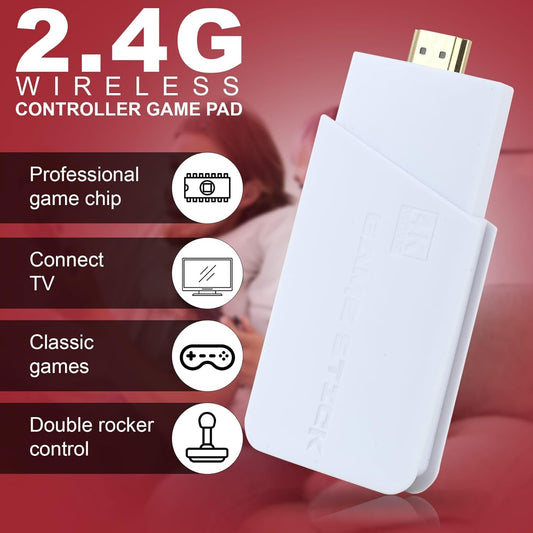 M18 Retro Gaming Console with 4K Ultra HD Game Stick, 2.4G Wireless Controller, 24000+ Games(Red)