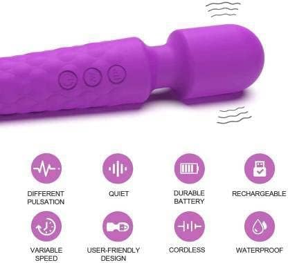 Rechargeable Electric Wand Massager Wand | 20 Vibration Modes, Flexible Head | Deep Tissue Pain Relief for Neck, Back, Legs & Shoulders