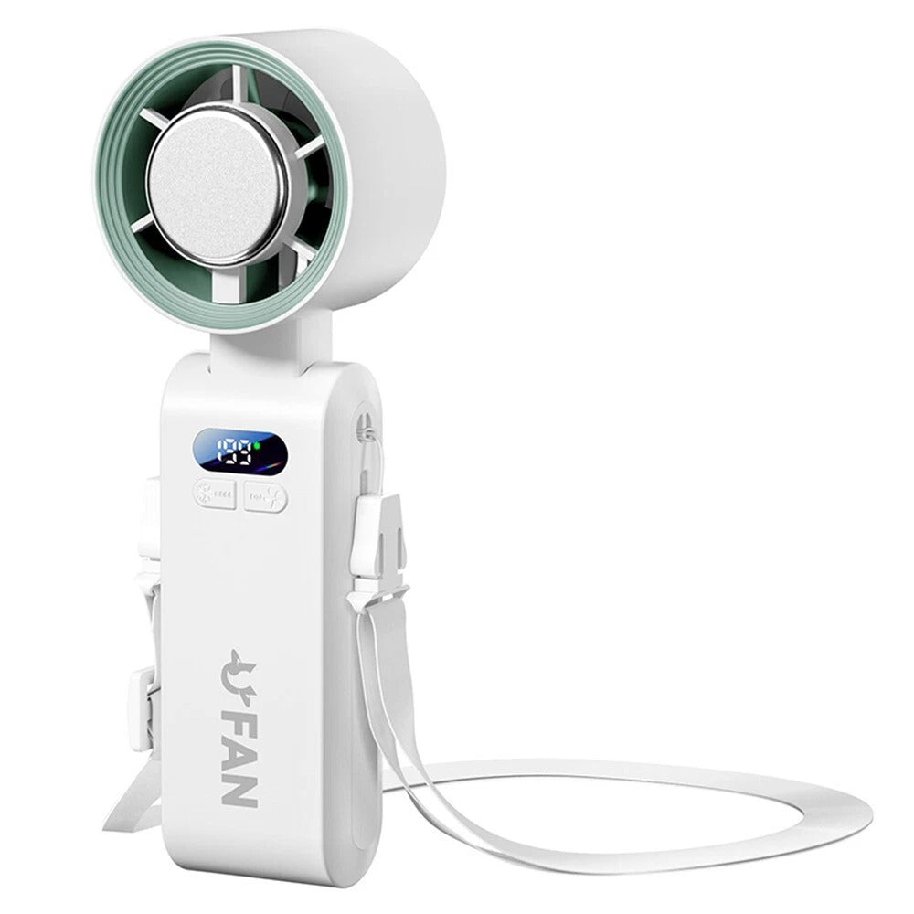 Portable Ice Compress Cooling Fan with 199-Speed Settings, USB Rechargeable, Low Noise & Desktop Holder | Multiple Colors Available