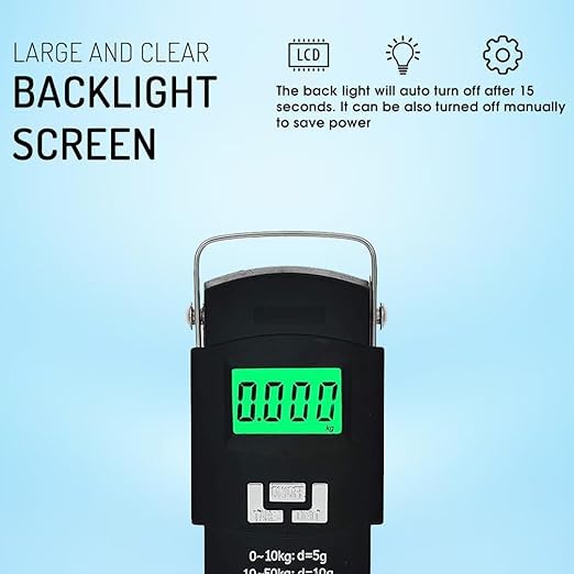 Portable Digital Hanging Scale – 50kg/110lb Capacity with LED Display & Hook Design