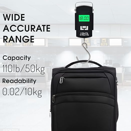 Portable Digital Hanging Scale – 50kg/110lb Capacity with LED Display & Hook Design