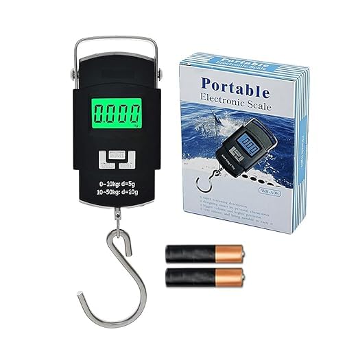 Portable Digital Hanging Scale – 50kg/110lb Capacity with LED Display & Hook Design