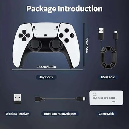 (New 2025) Wireless Video Games for TV Gaming Retro Gaming Console with Game Stick HD Game Plug & Play TV Video Game Set for 2 Player with 20,000 Games 2.4G Video Games for Kids (White)