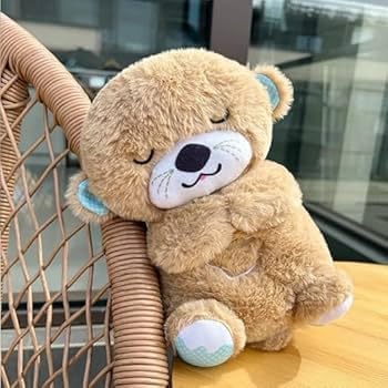 Breathing Teddy Otter Glowing Music for Baby Sensory Sleep Lights Rhythmic Simulation Plush for Babies Kids Soothing Sound and Décor Item Specialy for Valentine Gift (Multicolor)