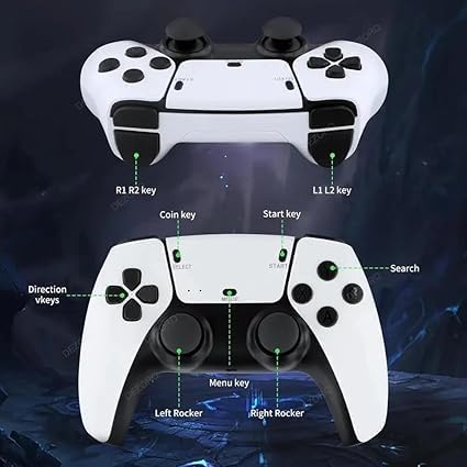 (New 2025) Wireless Video Games for TV Gaming Retro Gaming Console with Game Stick HD Game Plug & Play TV Video Game Set for 2 Player with 20,000 Games 2.4G Video Games for Kids (White)