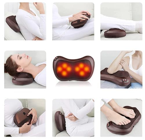 Dual Head Neck & Back Massager – 4 Massage Balls, Heat Function, Car & Home Use, Auto Shut-Off