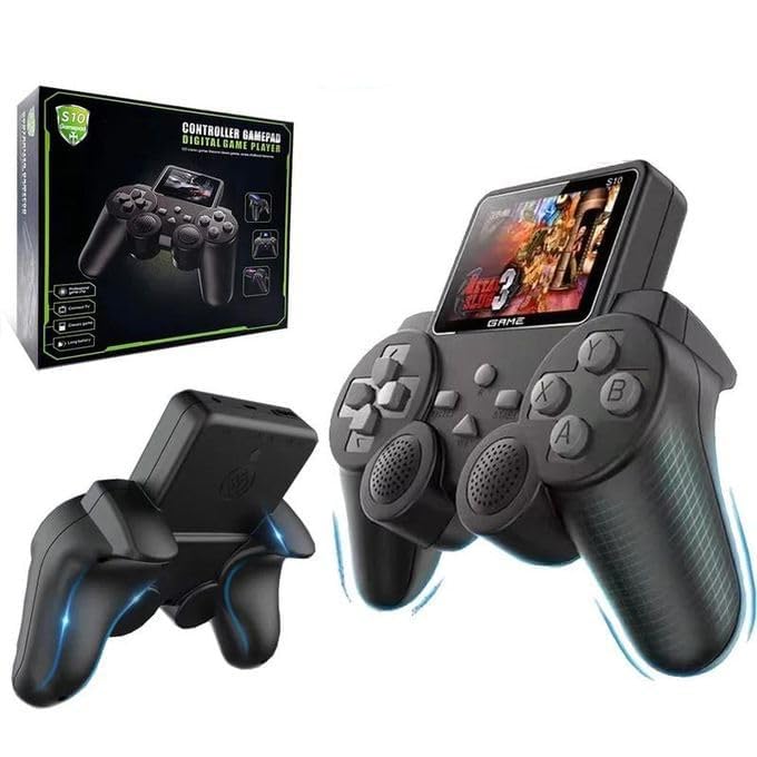 S10-Handheld Game Console, Classic Retro Video Gaming Player Colorful LCD Screen USB Rechargeable Portable Game Console with 520 in 1 Classic Old Games Best Toy Gift for Kids
