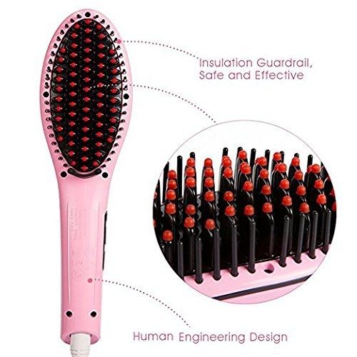 3-in-1 Hair Straightener Brush – Fast Heating, Anti-Scald, LED Display with Adjustable Temperature