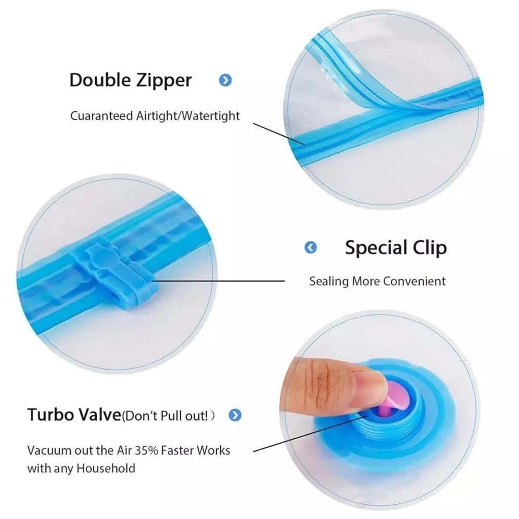 Vacuum Storage Bags with Hand Pump – Space-Saving, Airtight Compression for Clothes, Bedding & Travel