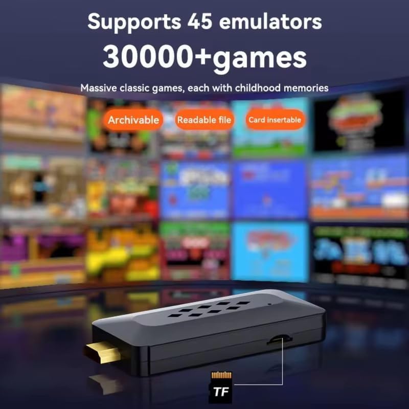 M33 Game Stick With Dual Controllers with 45 Emulators, 20,000+ Classic Games