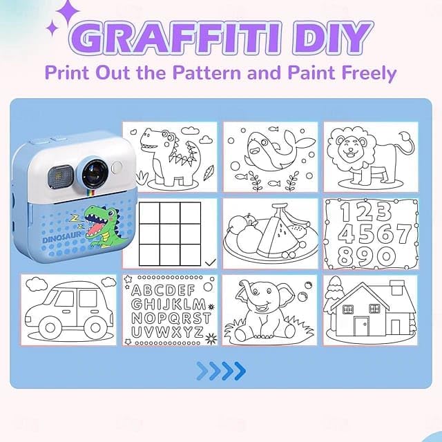 Kids Instant Print Camera – 1080P HD Video, Thermal Printing, DIY Photo Fun & Educational Gift for Ages 3–12