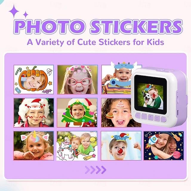 Kids Instant Print Camera – 1080P HD Video, Thermal Printing, DIY Photo Fun & Educational Gift for Ages 3–12
