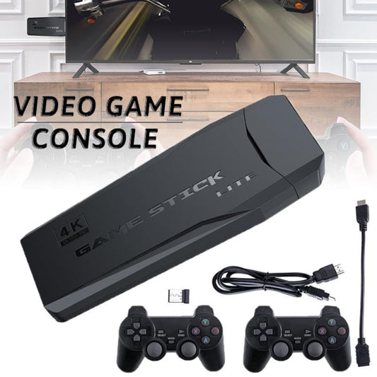 Wireless Retro Gaming Console: Plug & Play 1080p TV Video Game Stick with 9 Emulators, 2-Player Support, and Classic Games for Kids & Nostalgic Gamers