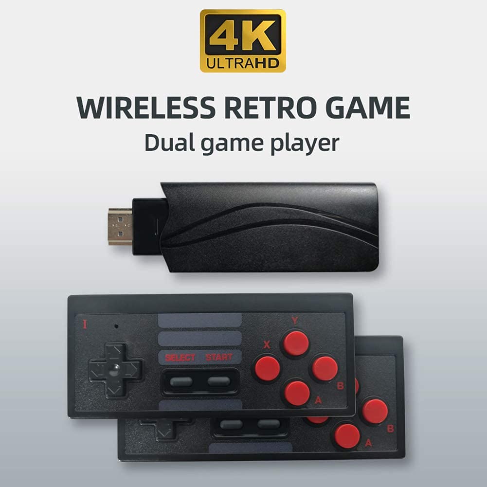 Plug and Play Wireless HD 1080p TV Video Game for Kids (8 Bit Retro Built-in Games) for up to 2 Players HDMI Game Stick Dongle (Multicolor)