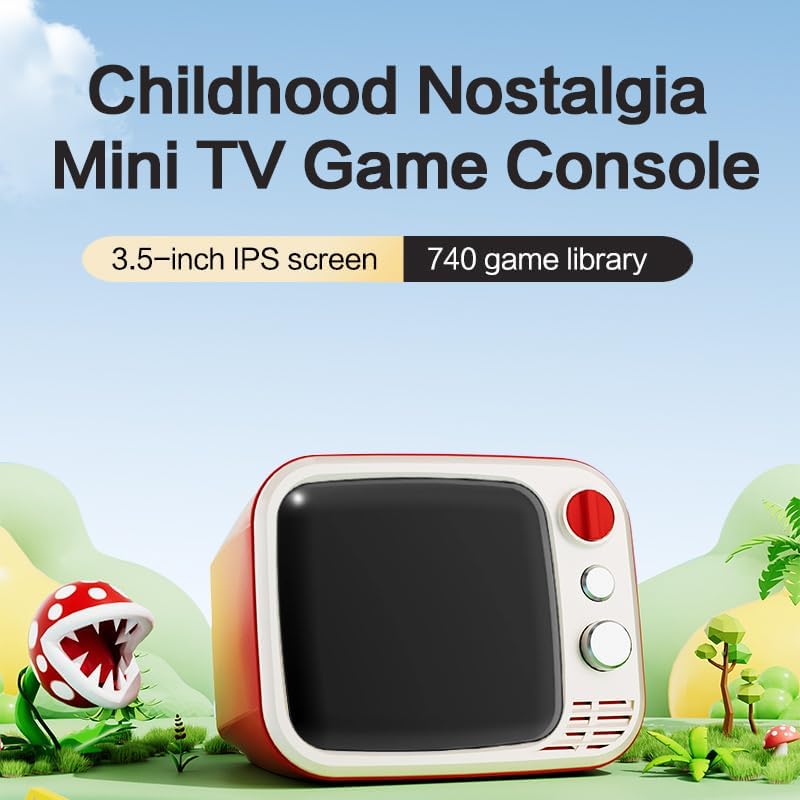 Mini TV Gaming Console with Dual Wireless Controller ,Retro Video Game Console for Kids & Adults, Built-in 740 Classic Video Games, 3.0'' Screen Mini TV Games Console Support TV Output and USB Charging (Multicolor)