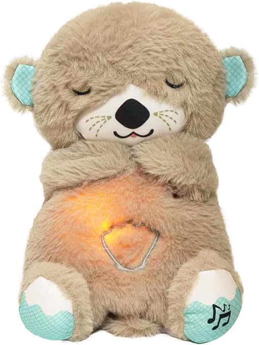 Breathing Teddy Otter Glowing Music for Baby Sensory Sleep Lights Rhythmic Simulation Plush for Babies Kids Soothing Sound and Décor Item Specialy for Valentine Gift (Multicolor)