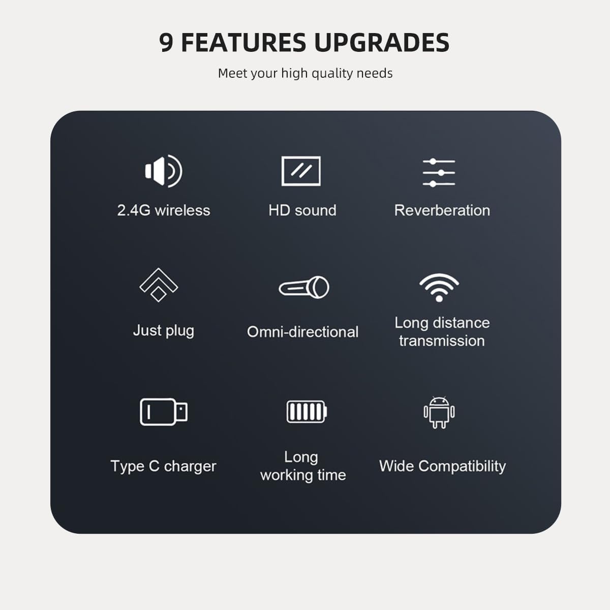 Wireless Microphone Noise Cancellation Lapel Mic Compatible with Type-C Android & iPhone Dual Channel Lavalier Collar Microphone for Youtubers Video Recording Facebook Live Stream (Black)