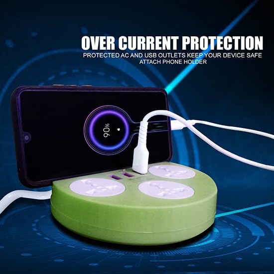 Universal Extension Cord with 3 Sockets & 3 USB Ports – Compact Power Strip for Home & Office