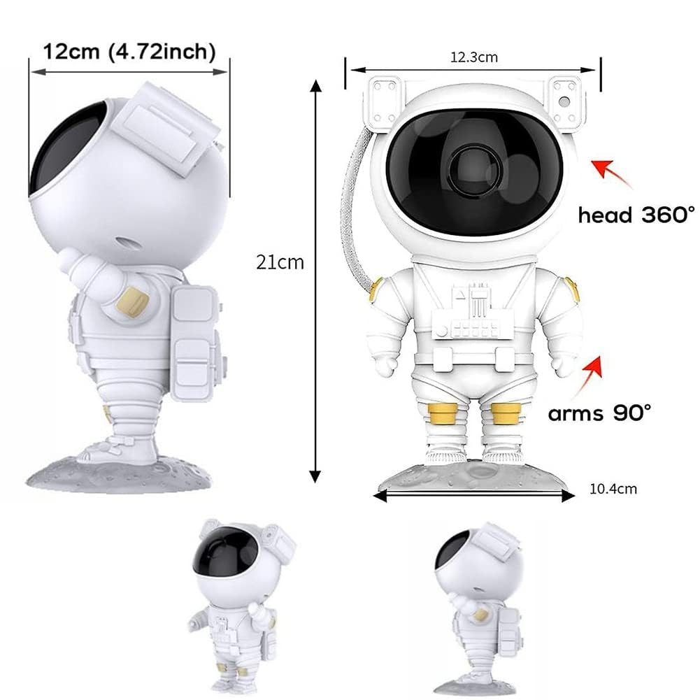 Astronaut Galaxy Projector Night Light – 360° Rotating Star Nebula Lamp with Timer & Cosmic Light Show