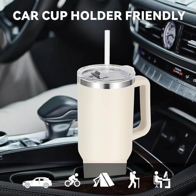 1.2L Tumbler with Handle Straw & Lid | Insulated Reusable Stainless Steel Water Bottle | Leak Proof Mug for Office, Gym, Travelling (Multicolor), 1200 Milliliters Brand: Generic
