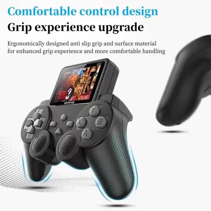 S10-Handheld Game Console, Classic Retro Video Gaming Player Colorful LCD Screen USB Rechargeable Portable Game Console with 520 in 1 Classic Old Games Best Toy Gift for Kids