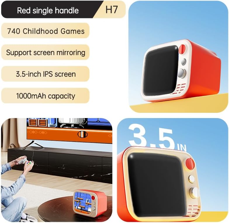 Mini TV Gaming Console with Dual Wireless Controller ,Retro Video Game Console for Kids & Adults, Built-in 740 Classic Video Games, 3.0'' Screen Mini TV Games Console Support TV Output and USB Charging (Multicolor)