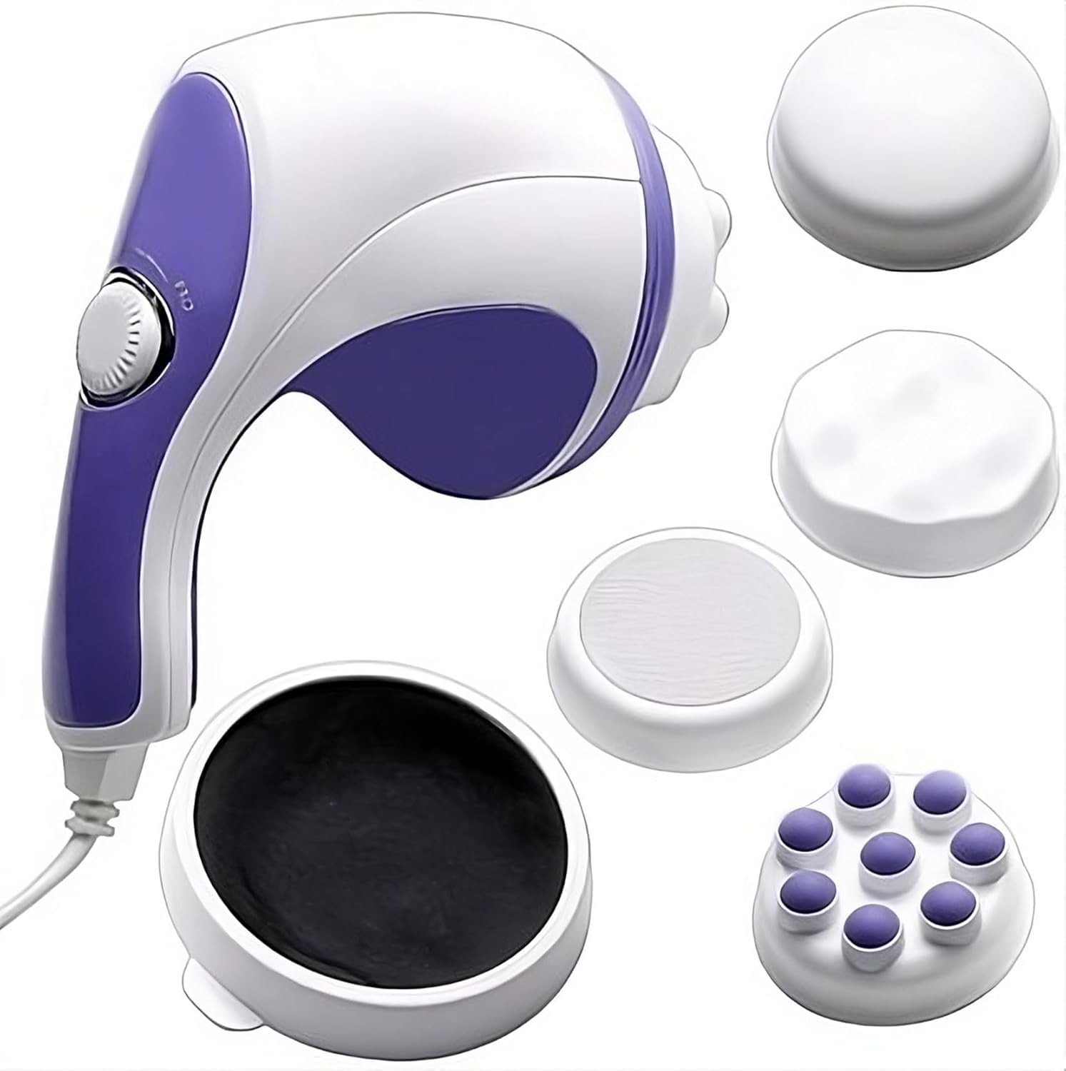 Relax Spin Tone Full Body Electric Massager Machine with 4 Massage Heads – Pain Relief for Back, Shoulder, Neck, Leg & Foot – Powerful Copper Motor, Sturdy Grip & Adjustable Speed