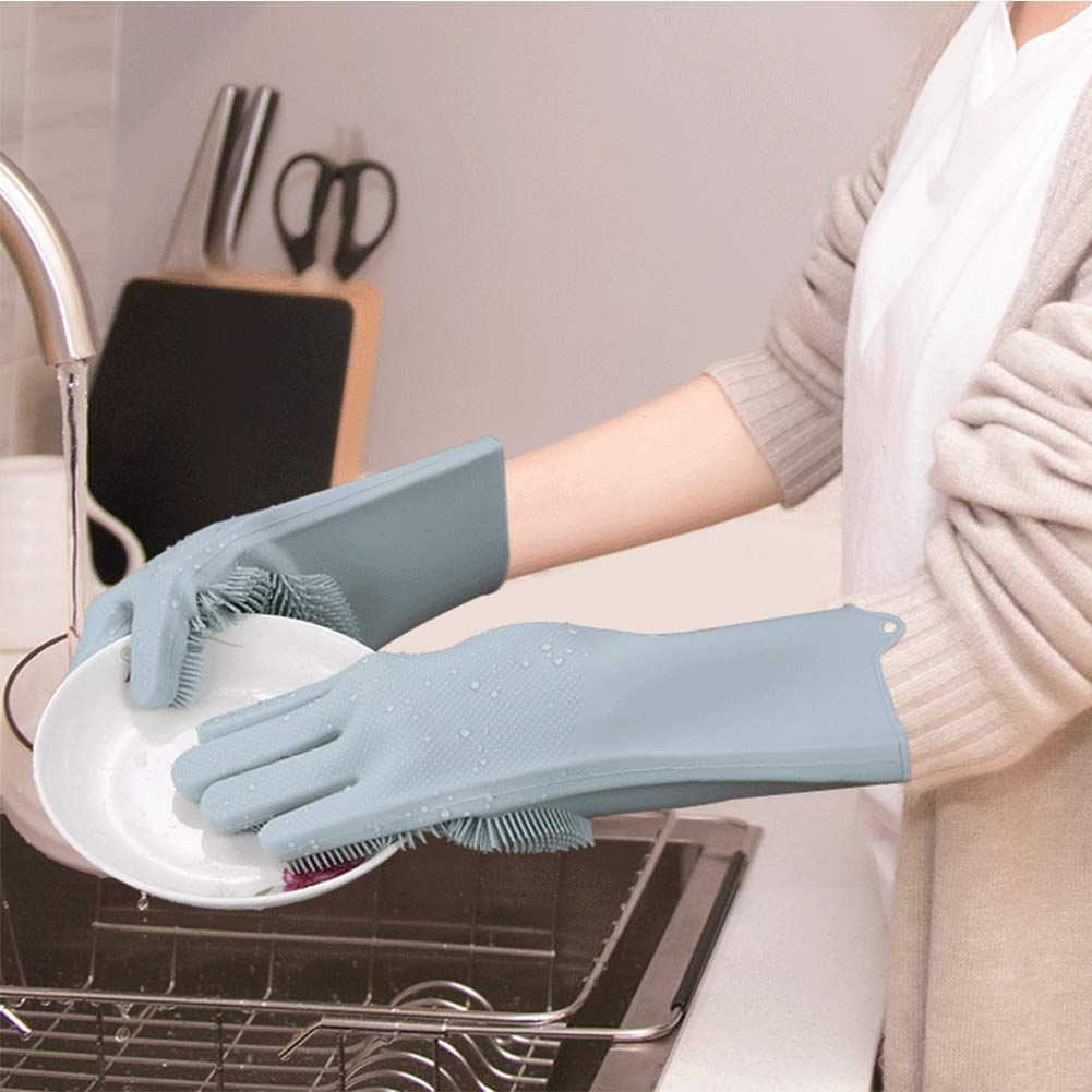Home Magic Silicone Cleaning Hand Gloves – Multipurpose, Heat-Resistant Gloves for Kitchen, Bathroom, Car & Pet Grooming