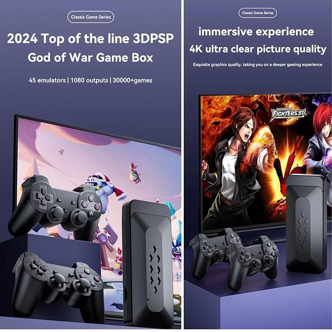 M33 Game Stick With Dual Controllers with 45 Emulators, 20,000+ Classic Games