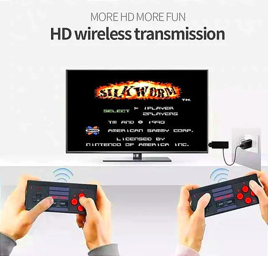 Extreme Mini Plug and Play Wireless Game Box HD 1080p TV Retro Video Game for Kids 620 Extreme Mini Game Box (8 Bit Retro Games) Tv Video Game Set for Tv Gaming 2 Player Wireless with Classic Inbuilt