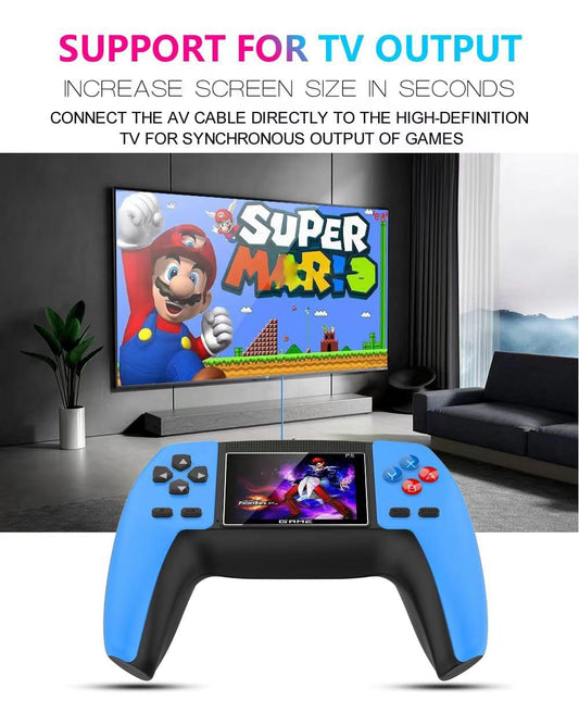 P5 Game Box Retro Handheld Game Console with 520 Built-in Games,1 Player Output for Big Screen Play; Includes Battery, USB Cable, & AV TV Output Cable for P5 Ergonomic Features Gaming