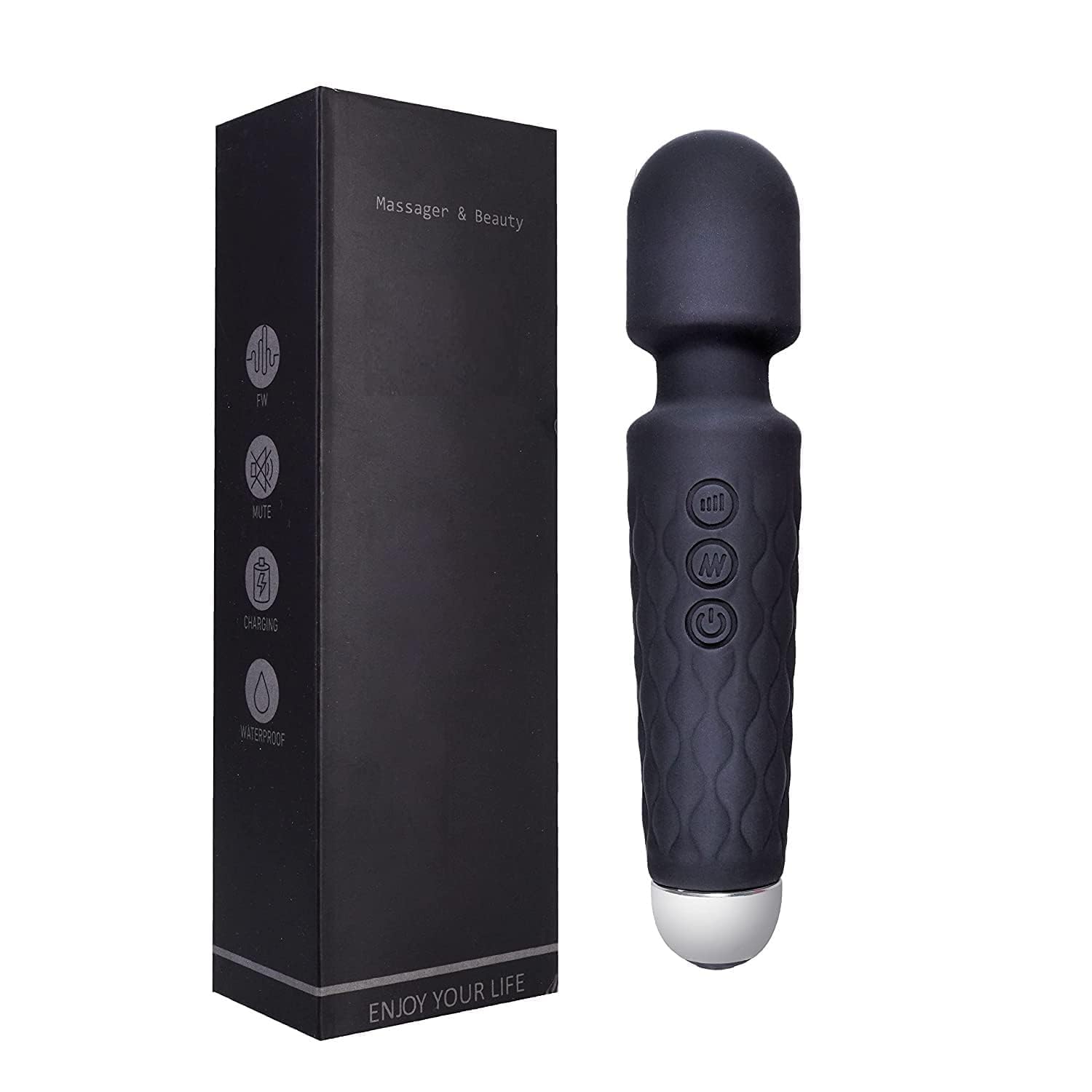 Rechargeable Electric Wand Massager Wand | 20 Vibration Modes, Flexible Head | Deep Tissue Pain Relief for Neck, Back, Legs & Shoulders